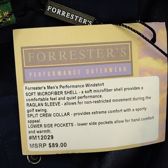 Forrester's Men's Navy Blue Pullover Windproof Windwear Jacket Size XL NWT - Picture 8 of 9